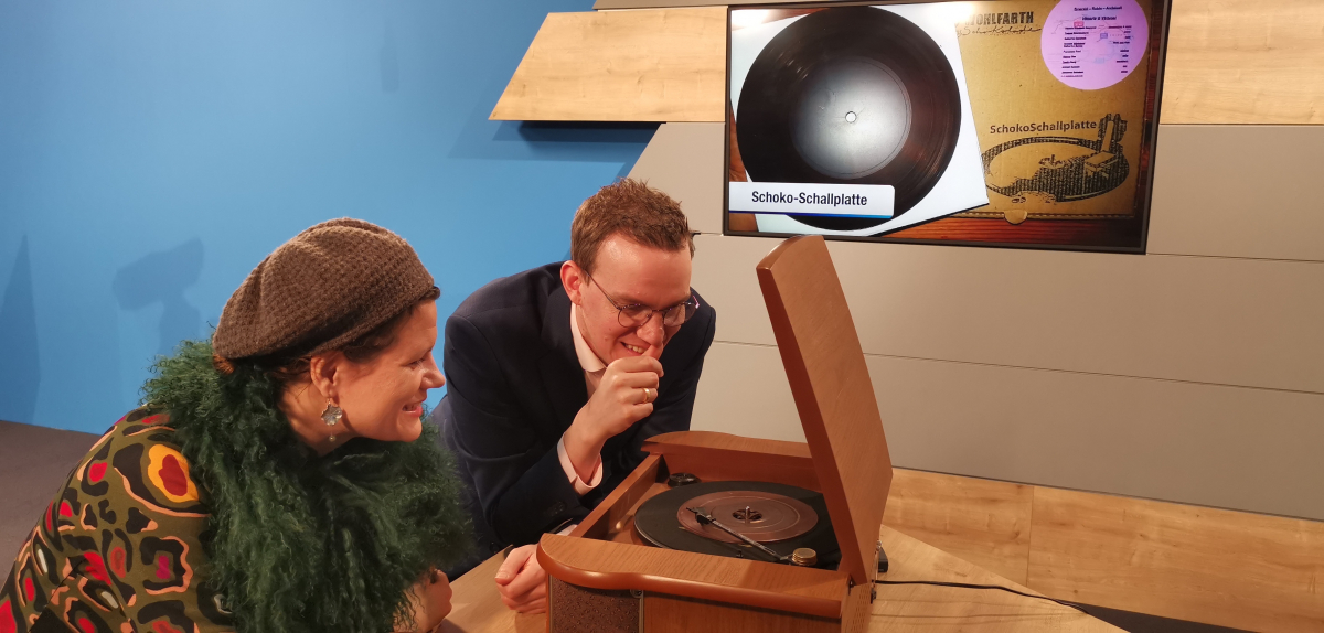 funktionierende Schoko-Schallplatte Niederbayern TV
